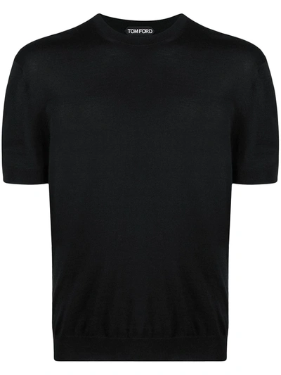 Shop Tom Ford Crew-neck Short-sleeve Sweatshirt In Black