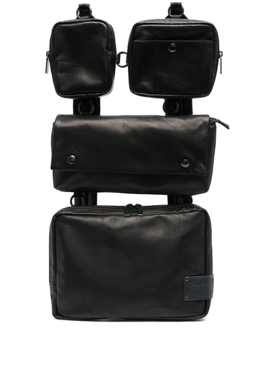 Shop Yohji Yamamoto Multi-pocket Leather Backpack In Black