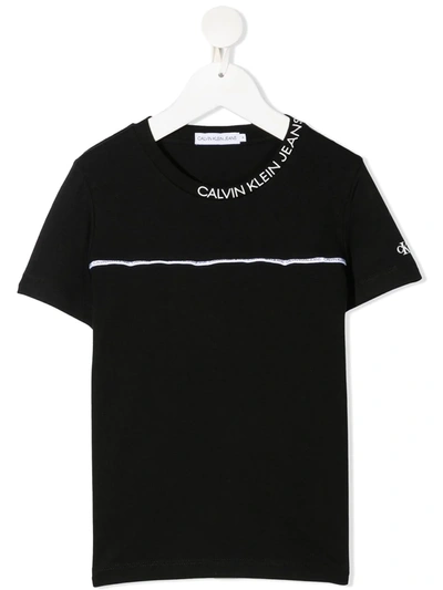 Shop Calvin Klein Logo Print T-shirt In Black
