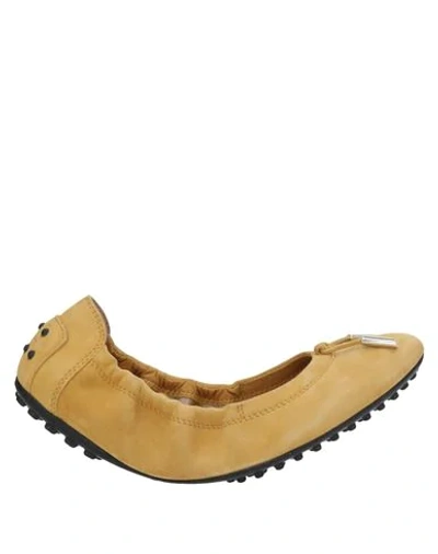 Shop Tod's Ballet Flats In Yellow
