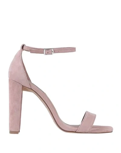 Shop Steve Madden Woman Sandals Pastel Pink Size 8 Soft Leather