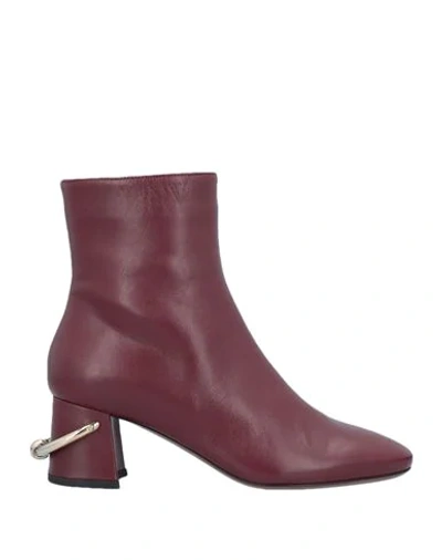 Shop L'autre Chose L' Autre Chose Woman Ankle Boots Burgundy Size 6 Soft Leather In Red