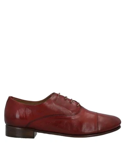 Shop Calpierre Lace-up Shoes In Brick Red