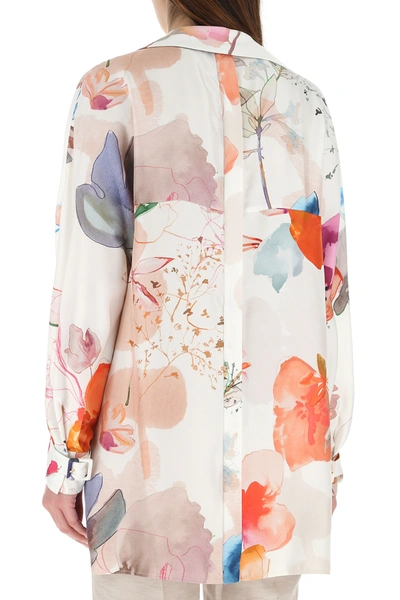 Shop Agnona Printed Gabardine Blouse  Floral  Donna 42