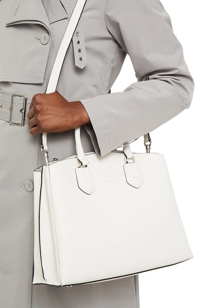 Shop Dkny Noho Large Pebbled-leather Tote In Off-white