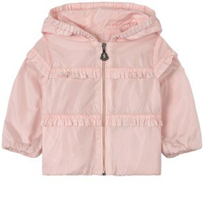 Shop Moncler Pink Hiti Branded Hooded Windbreaker