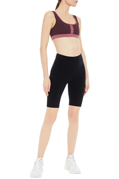 Ernest Leoty Justine Two-tone Stretch Sports Bra In Grape