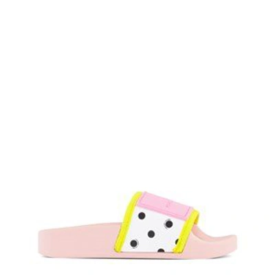 Shop The Marc Jacobs Pink Logo Slide Sandals In White