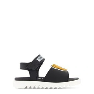 Moschino Teddy Bear Motif Sandals In Black