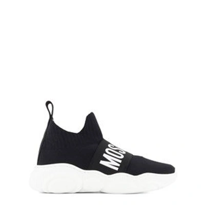 Shop Moschino Black Branded Low Sock Trainers