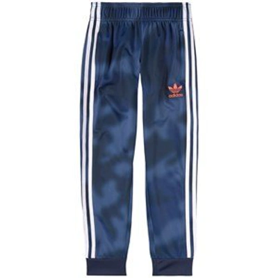 Shop Adidas Originals Blue Camo 3 Stripes Sweatpants