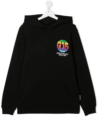Shop Gcds Logo Chest-print Hoodie In Black