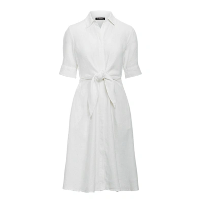 Shop Lauren Ralph Lauren Linen Shirtdress In White
