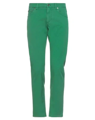 Shop Dolce & Gabbana Man Pants Green Size 38 Cotton, Elastane