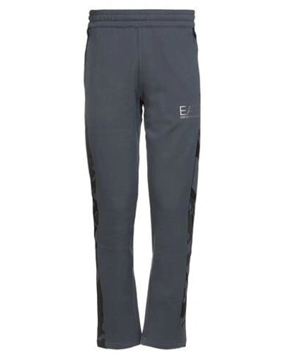 Shop Ea7 Man Pants Slate Blue Size S Cotton, Polyester