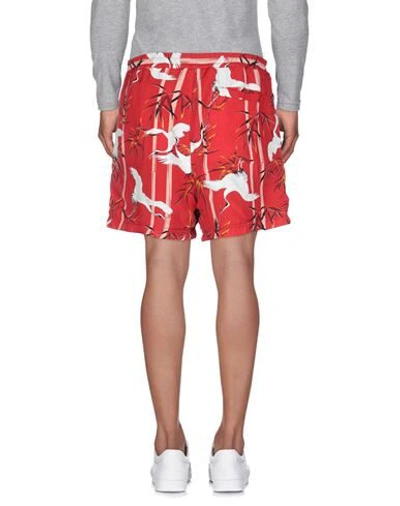Buscemi Bamboo Print Swim Shorts In Red