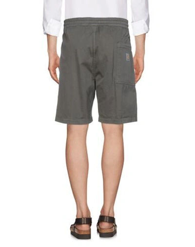 Shop Carhartt Man Shorts & Bermuda Shorts Military Green Size Xs Cotton, Elastane