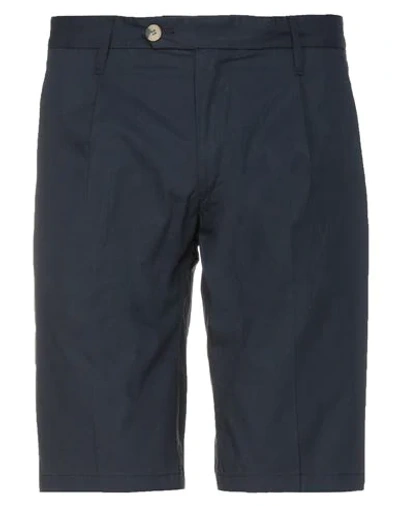 Shop Diktat Man Shorts & Bermuda Shorts Midnight Blue Size 26 Cotton
