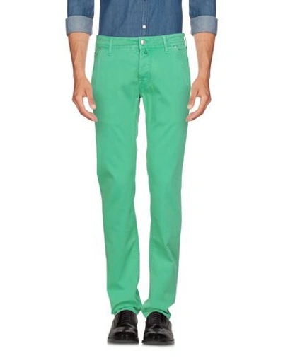 Shop Jacob Cohёn Casual Pants In Dark Green
