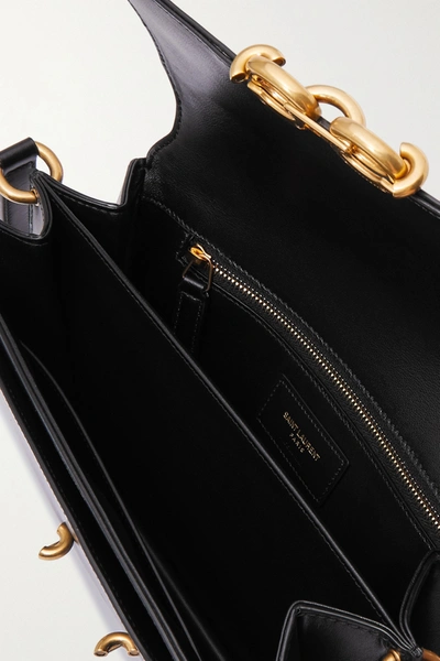 Shop Saint Laurent Le Maillon Leather Shoulder Bag In Black