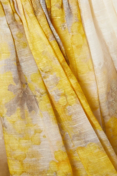 Shop Zimmermann Wild Botanica Shirred Floral-print Linen And Silk-blend Mini Skirt In Yellow