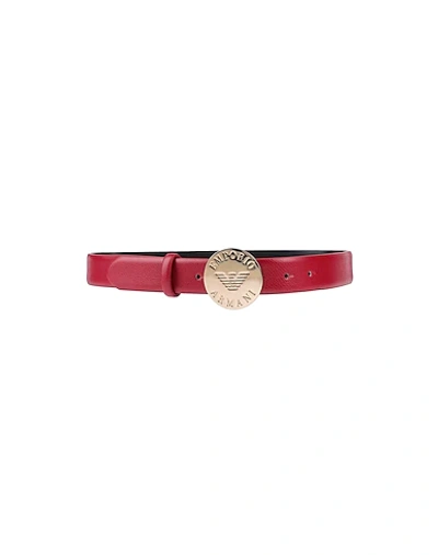 Shop Emporio Armani Belts In Brick Red