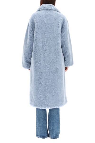 Shop Stand Studio Stand Maria Eco-fur Coat In Light Blue