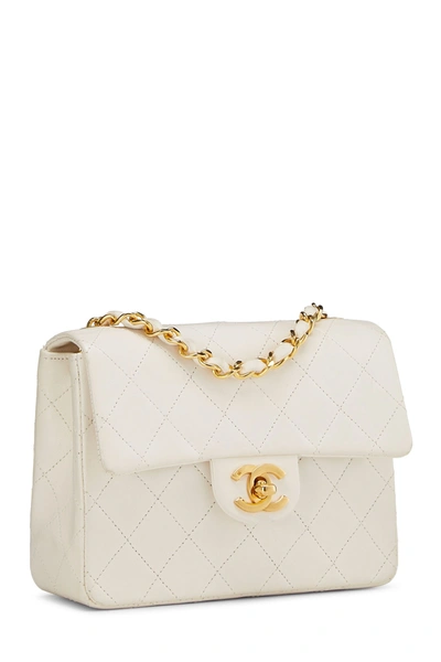 Chanel White Quilted Lambskin Half Flap Micro Q6B0271IW8001