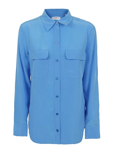 Shop Equipment Silk Shirt In Blue