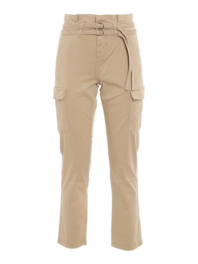 Shop 7 For All Mankind Paperbag Cargo Trousers In Beige