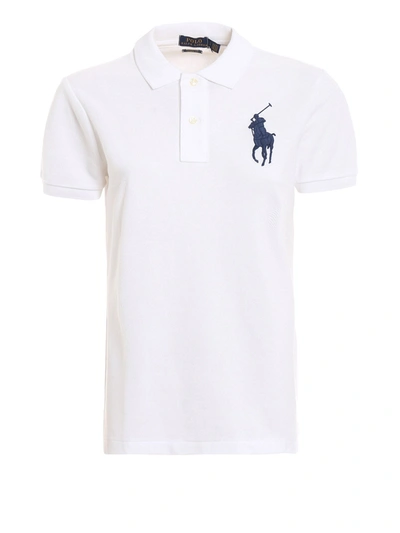 Shop Polo Ralph Lauren Skinny Fit White Cotton Polo Shirt