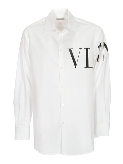 Shop Valentino Vltn Printed Shirt In White