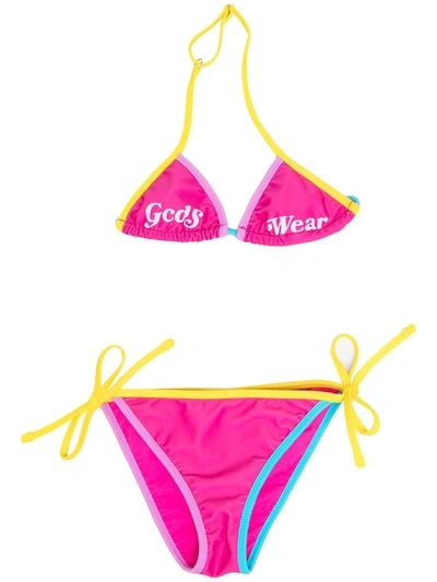 Shop Gcds Logo Print Bikini Set In Pink