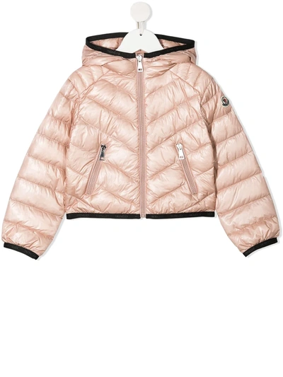 Shop Moncler Down-filled Hooded Jacket In Pink