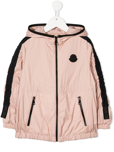 Shop Moncler Logo-print Hooded Jacket In Pink