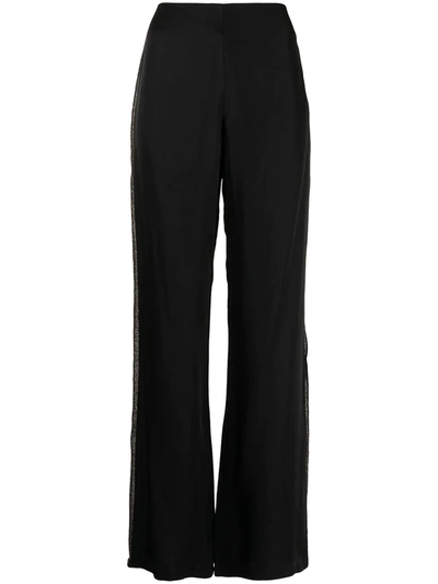 Shop Baruni X Ramadan Side-stripe Wide-leg Trousers In Black