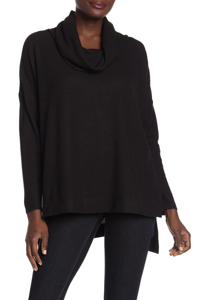 Shop Ady P Cowl Neck High/low Sweater In Black