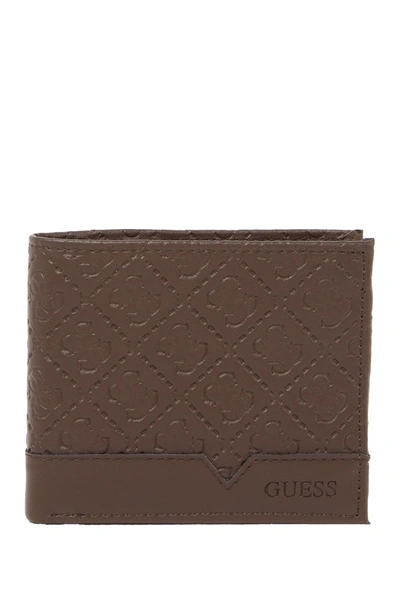 Shop Guess Duane Rfid Slimfold Wallet In Brown