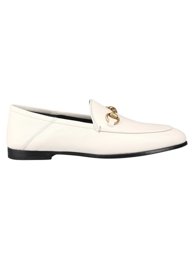 Shop Gucci Brixton Horsebit Loafers In White