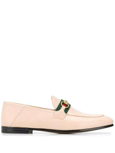Shop Gucci Horsebit Web Loafers In Pink