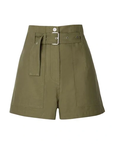 Shop 3.1 Phillip Lim / フィリップ リム 3.1 Phillip Lim Woman Shorts & Bermuda Shorts Military Green Size 8 Cotton