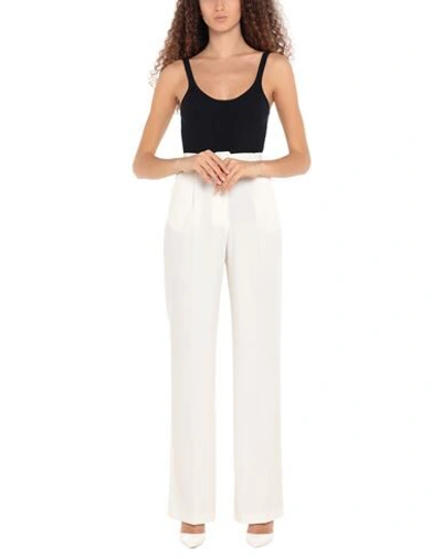 Be Blumarine Belt Pants In Ivory Color In White
