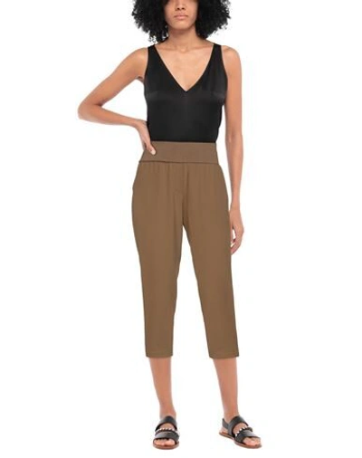 Manila Grace Cropped Pants In Military Green