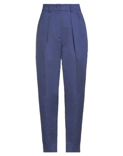 Shop Sportmax Code Woman Pants Blue Size 6 Cotton, Linen