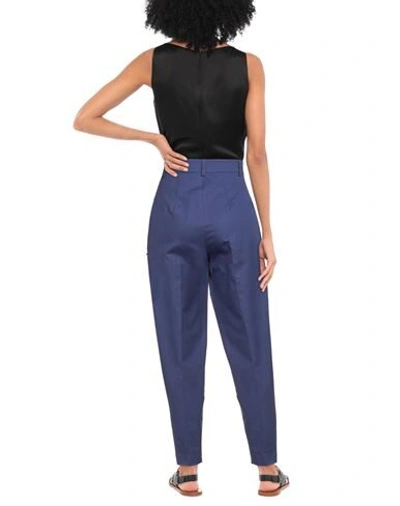 Shop Sportmax Code Woman Pants Blue Size 6 Cotton, Linen