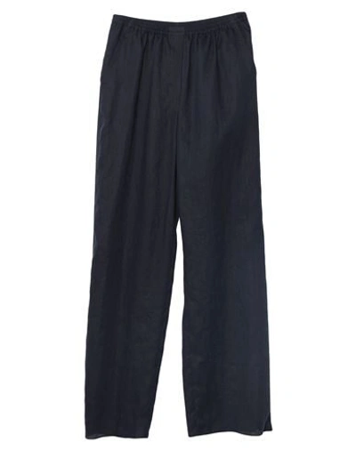 Shop Emporio Armani Woman Pants Midnight Blue Size 14 Linen