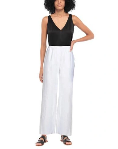 Shop Emporio Armani Woman Pants White Size 10 Linen
