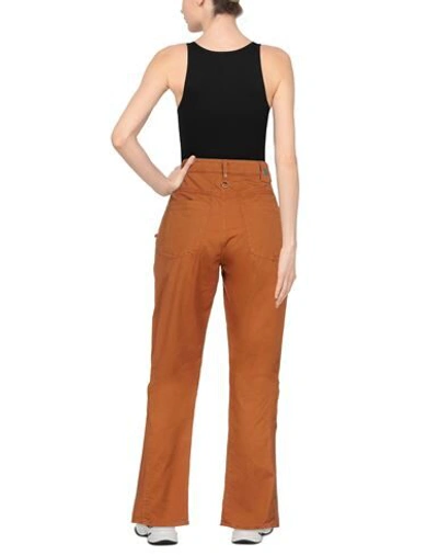 Shop High Woman Pants Brown Size 12 Cotton, Elastane