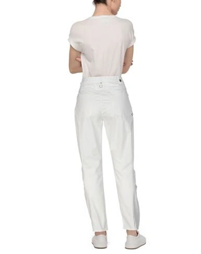 Shop High Woman Pants White Size 6 Cotton, Elastane