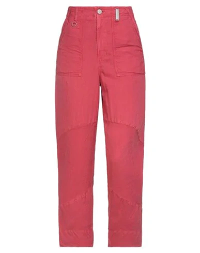 Shop High Woman Pants Red Size 6 Cotton, Linen
